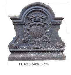  Decorated cast iron fireplace plate